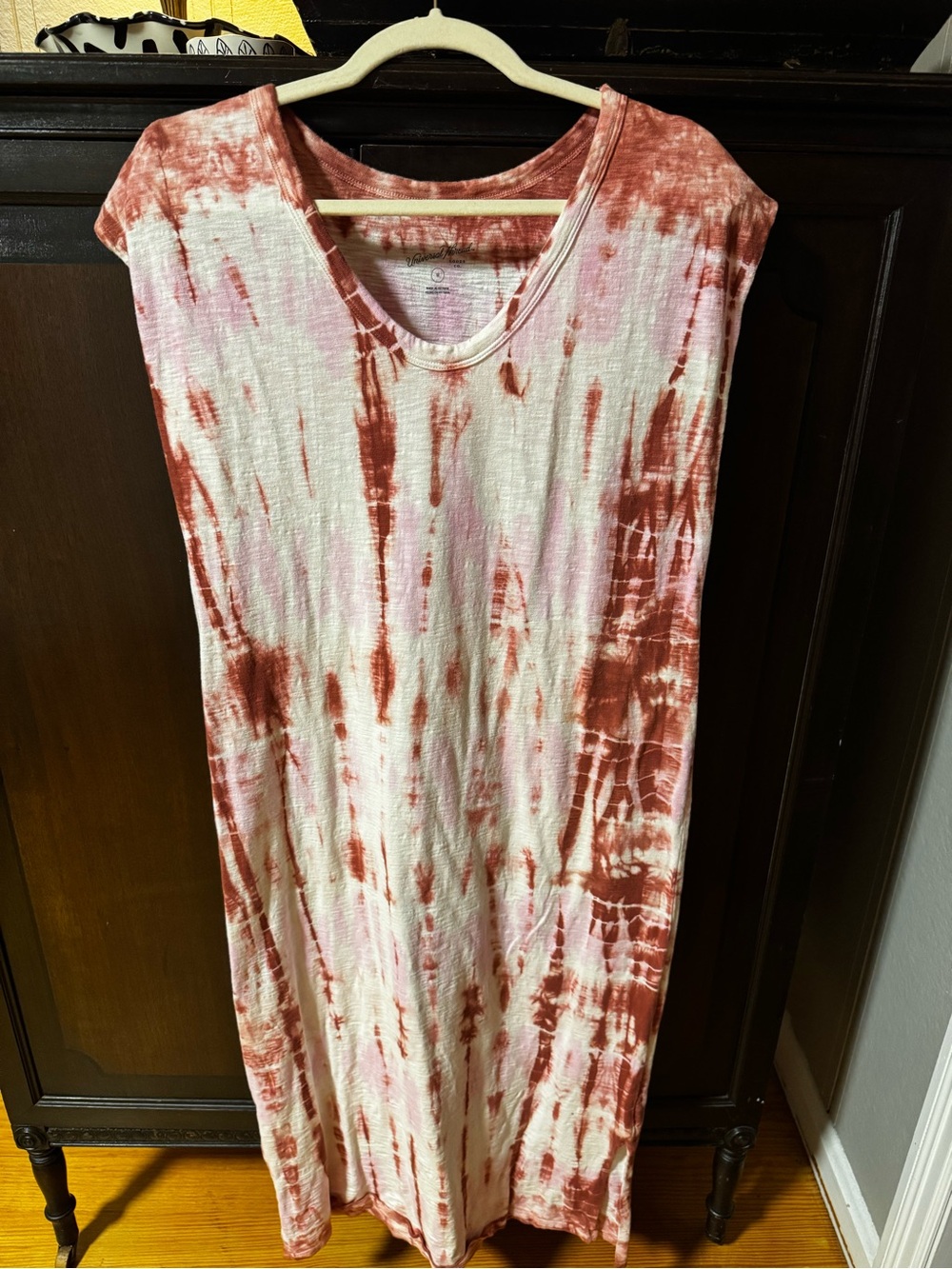 Universal Thread Rust and White Tie-Dye Sleeveless Tunic